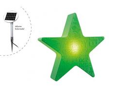 8 seasons design | LED Stern Fröhliche Weihnachten Shining Star Merry Christmas (Ø 60cm, Solarpanel, Lichtsensor, Einschaltautomatik, für außen ohne Strom) grün
