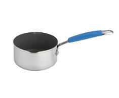 Joe leitet 70520 Schnelle & gleichmäßige Edelstahl Antihaft cookware-14 cm Milchtopf, silber und blau