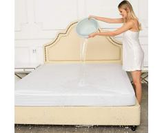 Wasserdichter Matratzenschoner mit tiefer Tasche, atmungsaktiv und geräuschlos California King-72 x84 weiß