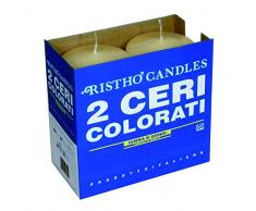 Cereria di Giorgio risthò Stumpenkerzen, Wachs, Elfenbein, 8 x 8 x 15 cm, 2 Einheiten