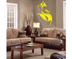 INDIGOS 4052166075527 Wandtattoo W446 Pflanze Blume Wandaufkleber 80 x 47 cm, gelb