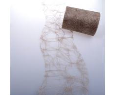 Deko AS GmbH Sizoweb Tischband Wellenschnitt Walnuss ca. 12,5 cm Rolle 25 Meter - 64-039