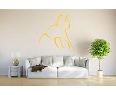 INDIGOS 4051095724773 Wandtattoo / Wandsticker - d226 tolles Einhorn Pferd Gaul Pferdchen Hengst Tribal, Vinyl, gold, 40 x 38 x 1 cm