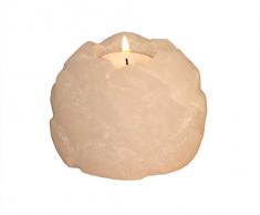 HIMALAYA SALT DREAMS - Salzkristall Teelichthalter Lotusblüte, White Line