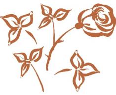 INDIGOS WG10001-81 Wandtattoo w001 Rosen 80 x 62 cm, hellbraun