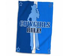 Handtuch / Sporthandtuch, Motiv: Cowgirls, 3D-Rose, gestreift, Blau, 15 x 22 cm