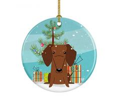 Carolines Treasures Weihnachtsbaum Airedale Terrier Merry Dackel - rot 3 in Mehrfarbig