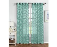Window Elements Vorhang mit Ösen, Marokko-Motiv, extra breit 54x96 türkis