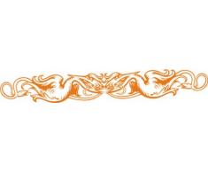 INDIGOS 4051095025719 Wandtattoo w254 Ranken Vögel 96 x 13 cm, orange