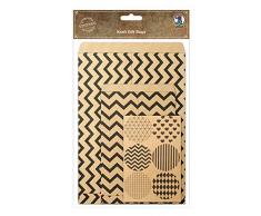 Kraft Gift Bags, Geschenktaschen aus Kraftpapier, bedruckt, 6 Stück in 2 Größen, mit Stickerbogen