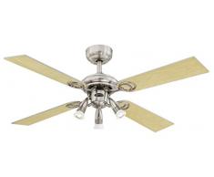 Westinghouse Pearl 7211840 Deckenventilator, A++ to E, Metall, GU10, edelstahl, 105 x 105 x 38 cm