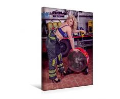 Calvendo Premium Textil-Leinwand 30 cm x 45 cm hoch, Sexy Feuerwehrfrau | Wandbild, Bild auf Keilrahmen, Fertigbild auf Echter Leinwand, Leinwanddruck Menschen Menschen