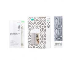 Excell Home Fashions Duschset mit Textil-Duschvorhang, 5,5 Gauge, PEVA-Innenfutter, 12 Stück Kugelhaken. Tiles