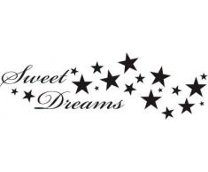 INDIGOS WG30187-90 Wandtattoo w187 Sweet Dreams Spruch Wandaufkleber 120 x 39 cm, silber