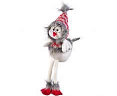 WeRChristmas Dekofigur Vogel sitzend, mit weichen Beinen, Mehrfarbig, 42 cm