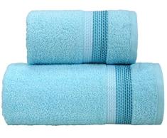 GRENO Handtuch Set 2 teilig, Baumwolle, Aqua, 50 x 90, 2