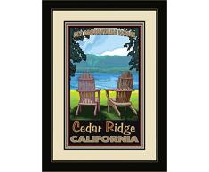 Northwest Art Mall jk-5035 mfgdm adcl Cedar Ridge California Adirondack Stühle Lake gerahmtes Wandbild Art von Künstler Joanne Kollman, 33 x 40,6 cm