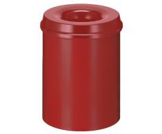 V-Part Selbstlöschender Papierkorb, 15 Liter, rot
