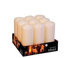 Spaas Stumpenkerzen, ohne Duft, Paraffinwachs, Elfenbein, D 60 x H 150 mm, 9 Stück