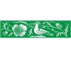 INDIGOS 4051095029984 Wandtattoo w269 Blumen, Vogel 120 x 30 cm, grün