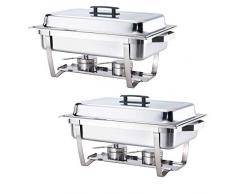 Alpha Living 70012 Chafing Dish aus hochwertigem Edelstahl, 2 Stück