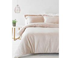 Riva Paoletti Bettwäsche-Set, Waffelmuster, 1 x Oxford-Bord-Kissenbezug, maschinenwaschbar, 137 x 200 cm, Baumwoll-Blush, Einzelbett