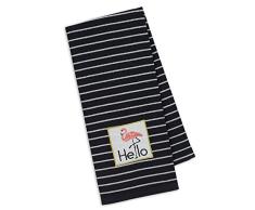 Design Imports Ananas und Palmen Tisch Linens Tropisch 18 x 28 - Dishtowel 2-Pack Hello Flamingo Embellished