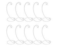 OwnMy 10 Stück Ornament Ständer Ständer Halter Eisen Hängeregal zum Aufhängen von Globe Luft Pflanzen Terrarium Hexe Ball Kugeln Home Party Craft weiß