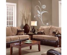 INDIGOS 4052166076401 Wandtattoo w448 Pflanze Blume Wandaufkleber 120 x 96 cm, silber