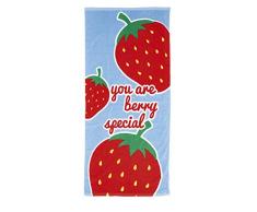 Zaska Strandtuch, Erdbeermotiv, 160 x 80 cm, 100% Baumwolle, 300 g/mÂ²