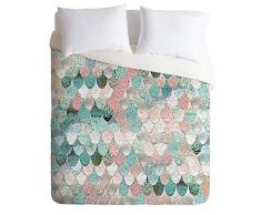 Society6 Monika Strigel Summer Mermaid Midcentury Bettdecke und 2 Kissenbezüge, Mehrfarbig, Comforter: 88 x 88, Pillowcases: 30 x 20