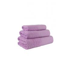 Flor de Algodón Blume Baumwolle Set Handtuch 3 UDS. Panama 400 g lila Única