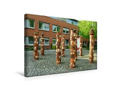 Premium Textil-Leinwand 45 x 30 cm Quer-Format Skulptur vor dem Rathaus Twistringen | Wandbild, HD-Bild auf Keilrahmen, Fertigbild auf hochwertigem Vlies, Leinwanddruck von Heinz Wösten