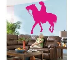 INDIGOS 4052166078818 Wandtattoo w456 Pferd Rodeo Wandaufkleber, 96 x 94 cm, rosa