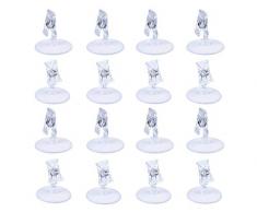 ACE SELECT Kunststoff-Tischkartenhalter Set von 16 Hochzeitstischkarten Ständer Restaurant Menühalter Clip Fotohalter Memohalter Schreibtisch Bankette