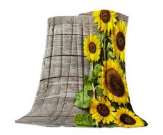 Sodika Flanell-Fleece-Überwurf, Mikrofaser, dekorativ, leicht, gemütlich, weich, für Reisen geeignet, Aquarell-Blauer Papagei in tropischen Pflanzen und Blättern 60x80 sunflowerSOA5303