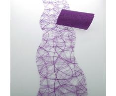 Deko AS GmbH Sizoweb Tischband Wellenschnitt aubergine ca. 12,5 cm Rolle 25 Meter 64W 023-R