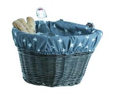 Fahrradkorb, Korb für EIN Fahrrad, Retro Fahrrad Korb, Vintage Stil Weide Korb mit Kunstleder Riemen 35 cm, Weidentransporter für EIN Fahrrad