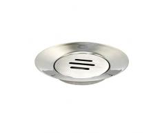 Lofekea Seifenschale Edelstahl Seifenhalter Baddusche Doppelschichtige Seife Box Round Silber