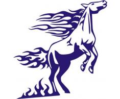 INDIGOS 4051095041238 Wandtattoo w336 Pferd Tribal Wandauskleber in 3 Größen, 120 x 111 cm, blau