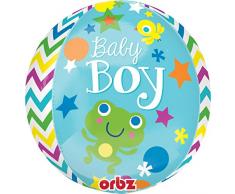 amscan Baby Boy - Orbz - Folienballon, unbefüllt