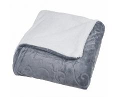 Bedford Home Fleecedecke mit Blumenmuster, geätzt Full/Queen grau
