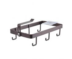 EROCY XL Getränkehalter unter dem Schrank – extra großer Hakenabstand 6 Haken, Kaffeetassenhalter für die Küche, verstellbar für 0,8-3,5 cm Dickes Regal