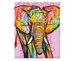 Dawhud Direct Fleecedecke / Fleecedecke von Dean Russo, sehr weich, ca. 198 x 228,6 cm 75 x 90 elefant