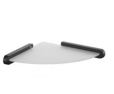 Bisk 02956 Futura Eckregal aus mattiertem Glas mit poliertem Halter, 24 x 24 x 3,4 cm, Schwarz