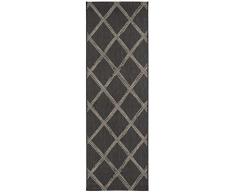 Vallila Teppich Katiska 80x150 cm grau weiß graphisch Flachgewebe Flur Läufer, Grauweiß, 150cm x 80cm