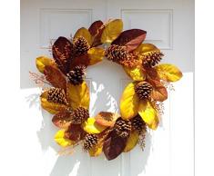 Wreaths For Door Napco Dekokranz aus Kunstpflanze, 66 cm, Orange/Braun