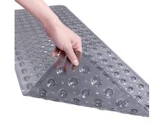 BliGli rutschfeste quadratische Duschmatte für Badezimmer, wasserwürfelförmig, rutschfest, mit Saugnäpfen, 54 x 54 cm grau