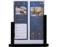 Securit Tisch Aufsteller - A4 - Hartholz schwarz lackiert