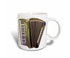 3dRose Print of Akkordeon Cartoon Tasse Becher, Keramik, weiß, 10,2 x 7,62 x 9,52 cm